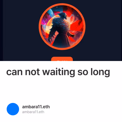 can not waiting so long