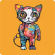 Futuristic Multicolor Cats