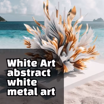 White Art - Abstract White Metal Art