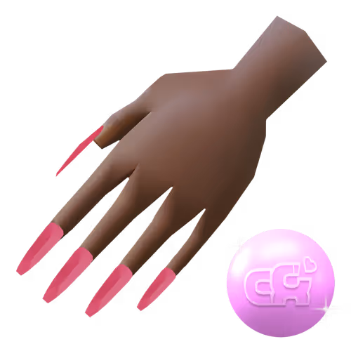 Low Poly 3D Red Nail Set