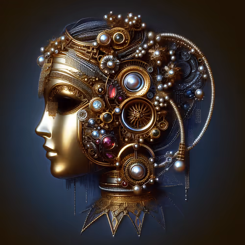 Abstract art made of jewels created with AI