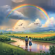 Beautiful life behind the rainbow of love