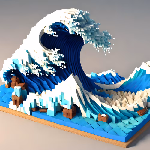 Hokusai's 3D Polygon: 41 Unique NFTs