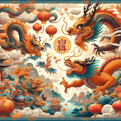 Dragon and phoenix auspiciousness