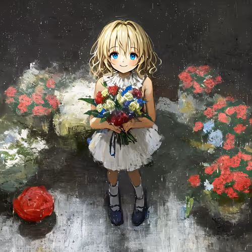 舞台後のピエロ少女