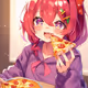 「うーん、おいちっ！！」ピザ食う猫耳娘ちゃん