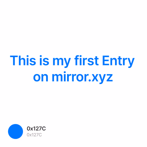 This is my first Entry on mirror.xyz