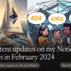 Content updates on my Notion pages in February 2024