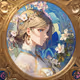 Framed Girl - Mucha style