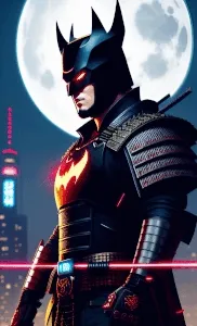 Samurai Batman Cyborg art