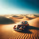 vintage car in desert