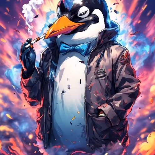 Smoking Penguin #2002