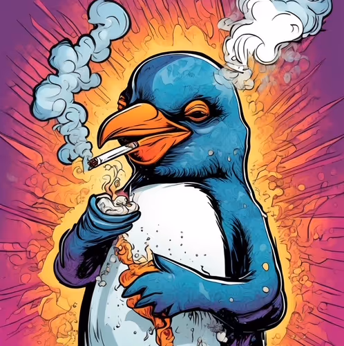 Smoking Penguin #1089