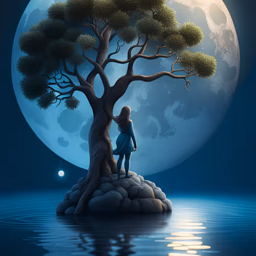 Girls love tree water flowers