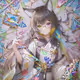 カラフル狼耳和装少女