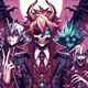 Evil pixelated anime