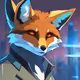 shaded cyberpunk fox