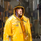 Man in yellow raincoat