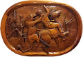 Woodcarving painting "Attack"