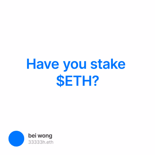Have you stake $ETH?