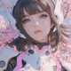 cyberpunk girl white cat「sakura」