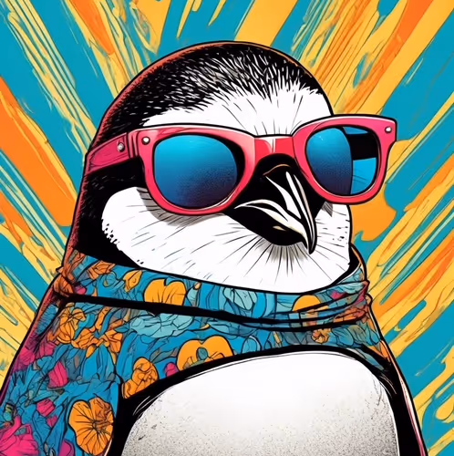 Smoking Penguin #7380