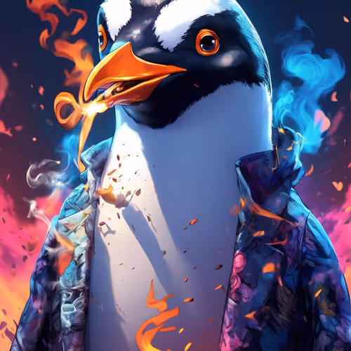 Smoking Penguin #7329