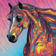 Psychedelic horse
