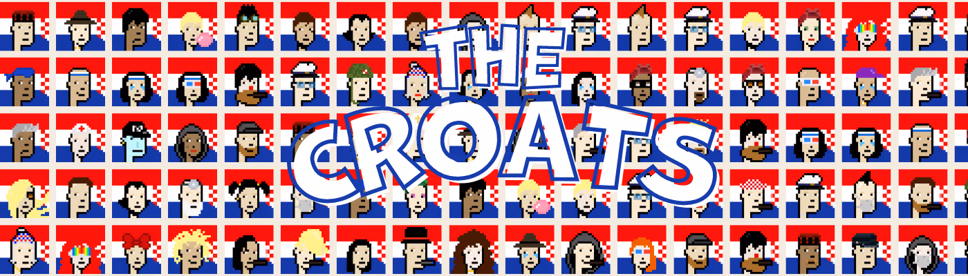 The Croats — pixel portrait grid banner