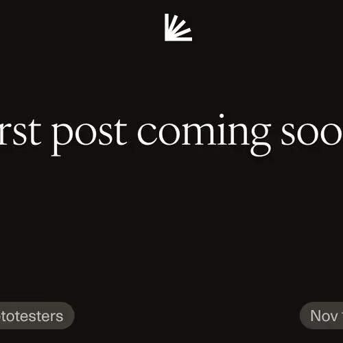 First post coming soon..