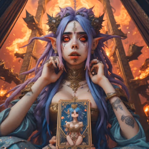 Artzy Tarot - The Tower - AC