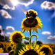 Bee on a sunflower