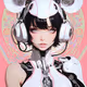 cyberpunk girl peach fuzz mouse