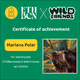 Achievement certificate Mariana Polar ETHBarcelona X Wild Friends