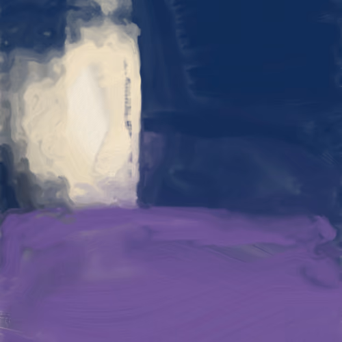 JeVinci #146: after Vincent van Gogh, Cafe Terrace at Night (grisaille, study 2)