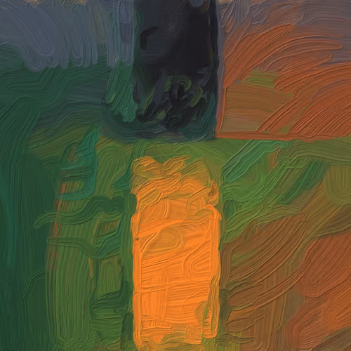 JeVinci #142: after Henri Rousseau, Surprised! (Tiger in a Tropical Storm) (study 3)