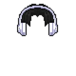 CURTAINS BLACK & HEADPHONES WHITE