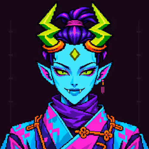 NEON ONI #0972 — Trickster