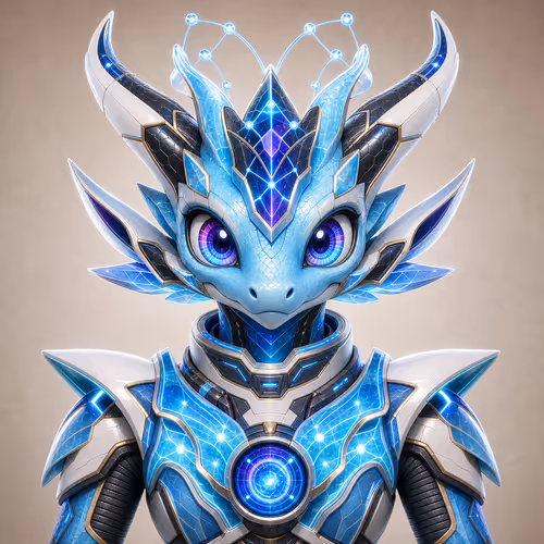 Stockmon #052 — Sky blue Reactor Hounddrake 052