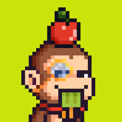 Pixel Monkey Hood #495