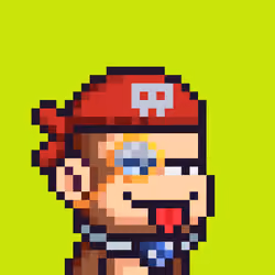 Pixel Monkey Hood #3533