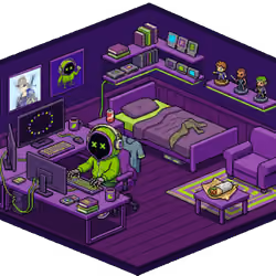 Pixel Hood Room · Mini #1244