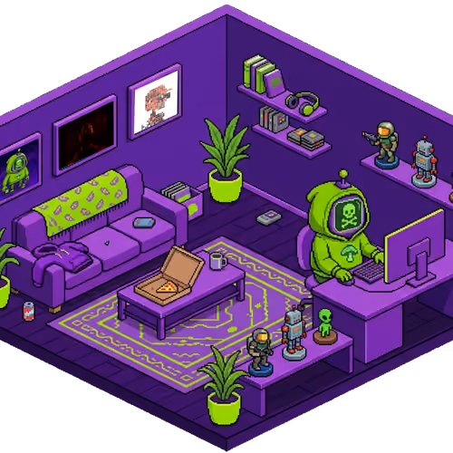 Pixel Hood Room · Mini #1047