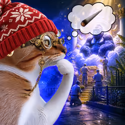 Thinking Cat #8924