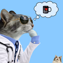 Thinking Cat #8748