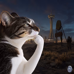 Thinking Cat #7007