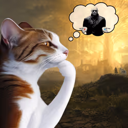 Thinking Cat #1077