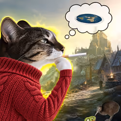 Thinking Cat #1493