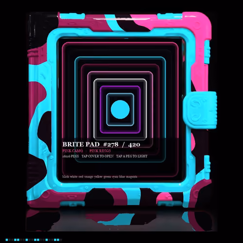 NFTzWORLD Brite Pixel Art Pad #300 — Snow Camo · Acid Rings
