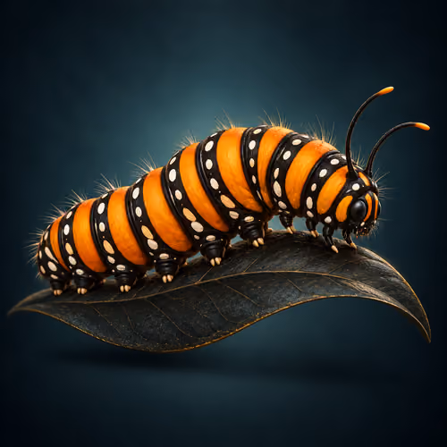 Amber Monarch Caterpillar